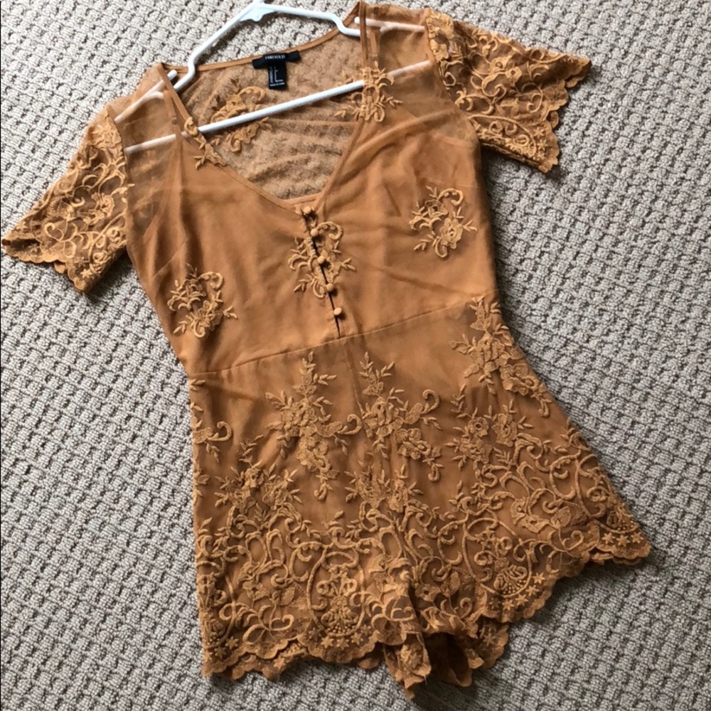 Burnt yellow/orange detailed romper